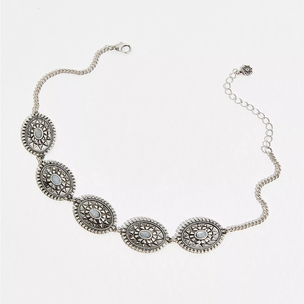 Free People Silver Bronco Choker Necklace